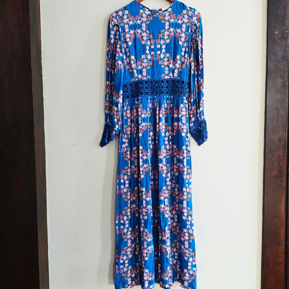 SANDRO Roberta Eyelet Lace-Inset Maxi Dress - Picture 13 of 15